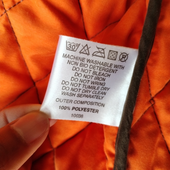 John Partridge chocolate Brown and Orange quilted full zip up comfy coat Jacket - Picture 7 of 16